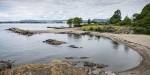 A small sandy beach in an Oslo Fjord bay.