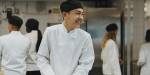 Young boy with a chef costume