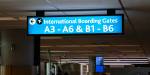Airport sign: International boarding gates
