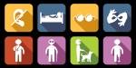 Colorful selection of icons showing different disabilities.