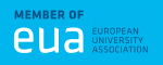 Logo med teksten "MEMBER OF eua EUROPEAN UNIVERSITY ASSOCIATION"