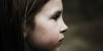 Close up of the profile of a child's face.