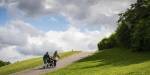Steep green hills and blue skies at Idioten park. Photo: Benjamin A. Ward
