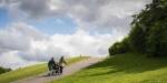 Steep green hills and blue skies at Idioten park. Photo: Benjamin A. Ward