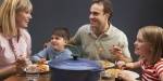 family enjoying meal together at home