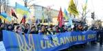 Photo from a pro Ukraine gathering in the streets.