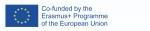 Logo som på engelsk forklarer at prosjektet er delfinansiert av EUs Erasmus+-program