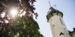 A tower on an old building in St. Hanshaugen park.