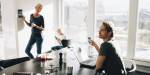 family with smart home devices