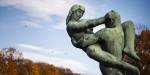 Vigeland bronze sculpture of a man holding a woman.