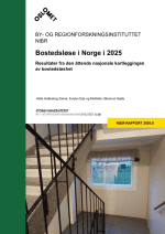 rapportforsiden med tittel og et bilde av en trappeoppgang