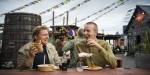 Olaug Marie Baade Aamlid and her friend eating street food at SALT. Photo: Benjamin A. Ward.